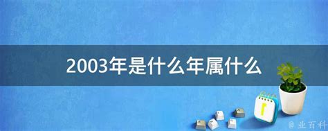 2003年是什么年